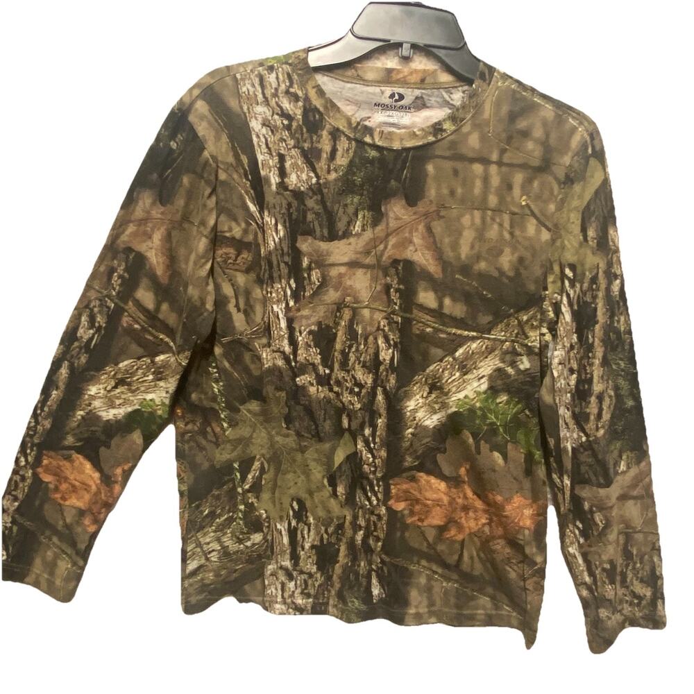 Mossy Oak Camouflage Long Sleeve Pullover Shirt Size 2XL Hunting Outdoors Men's